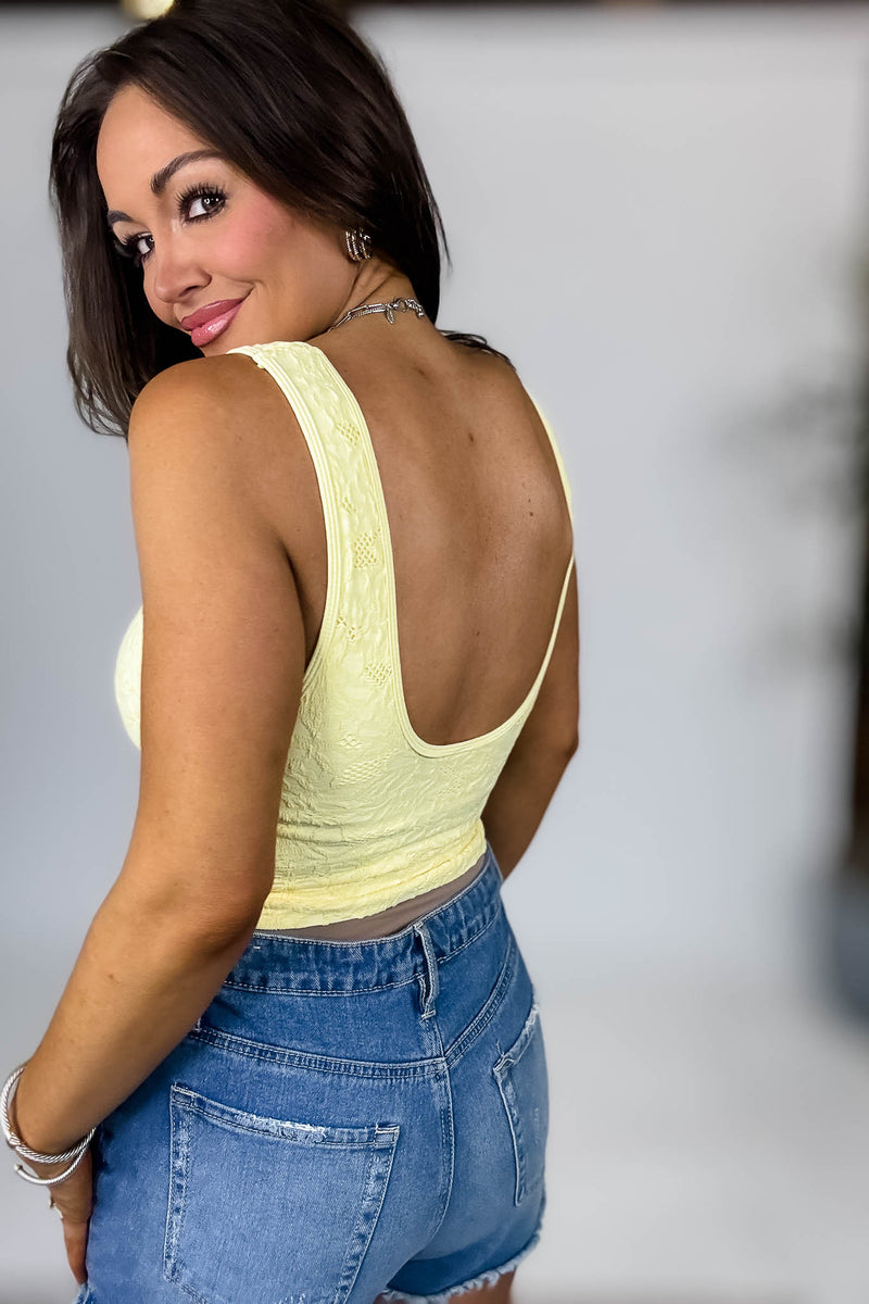 Niki Biki Lace Lemon V Neck Tank Top