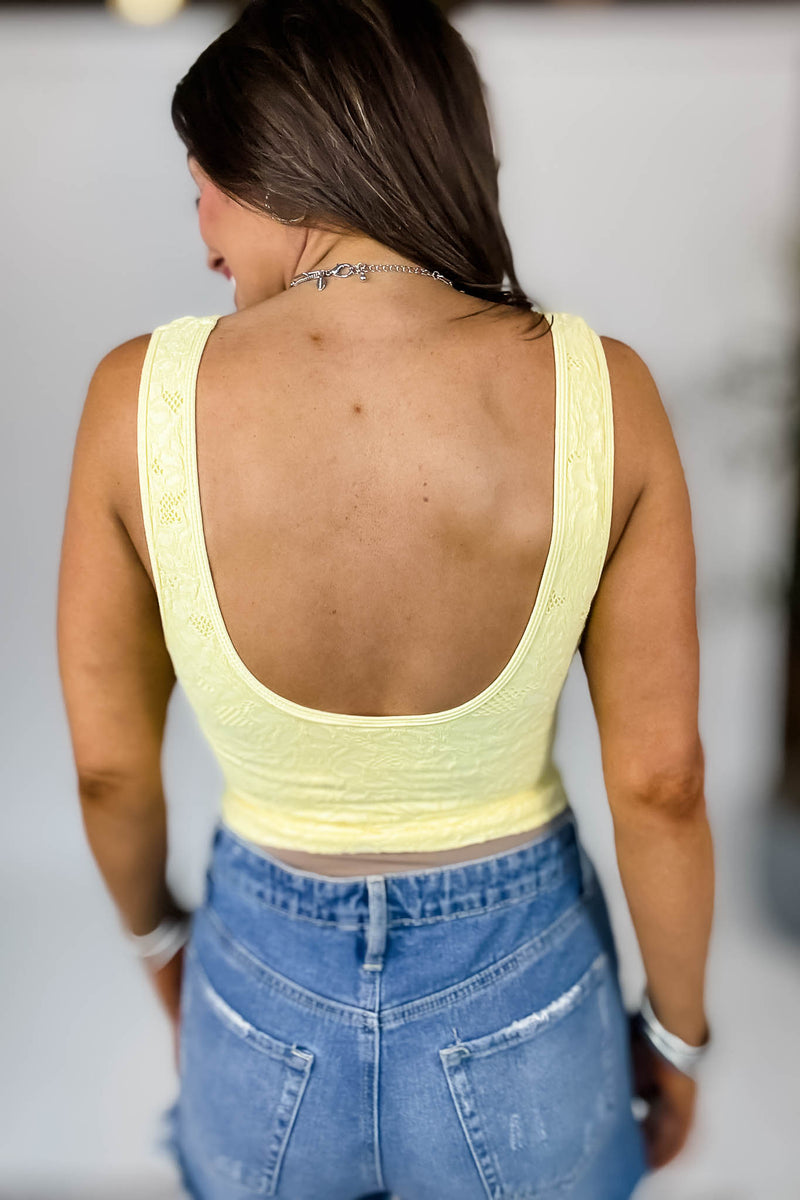 Niki Biki Lace Lemon V Neck Tank Top