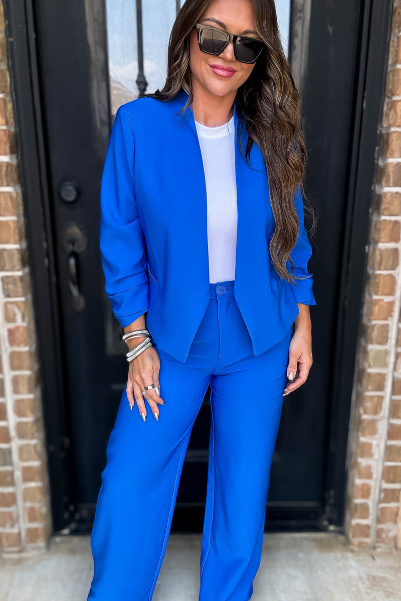 State Of Mind Azure Full-Length Vertigo Blazer Pants