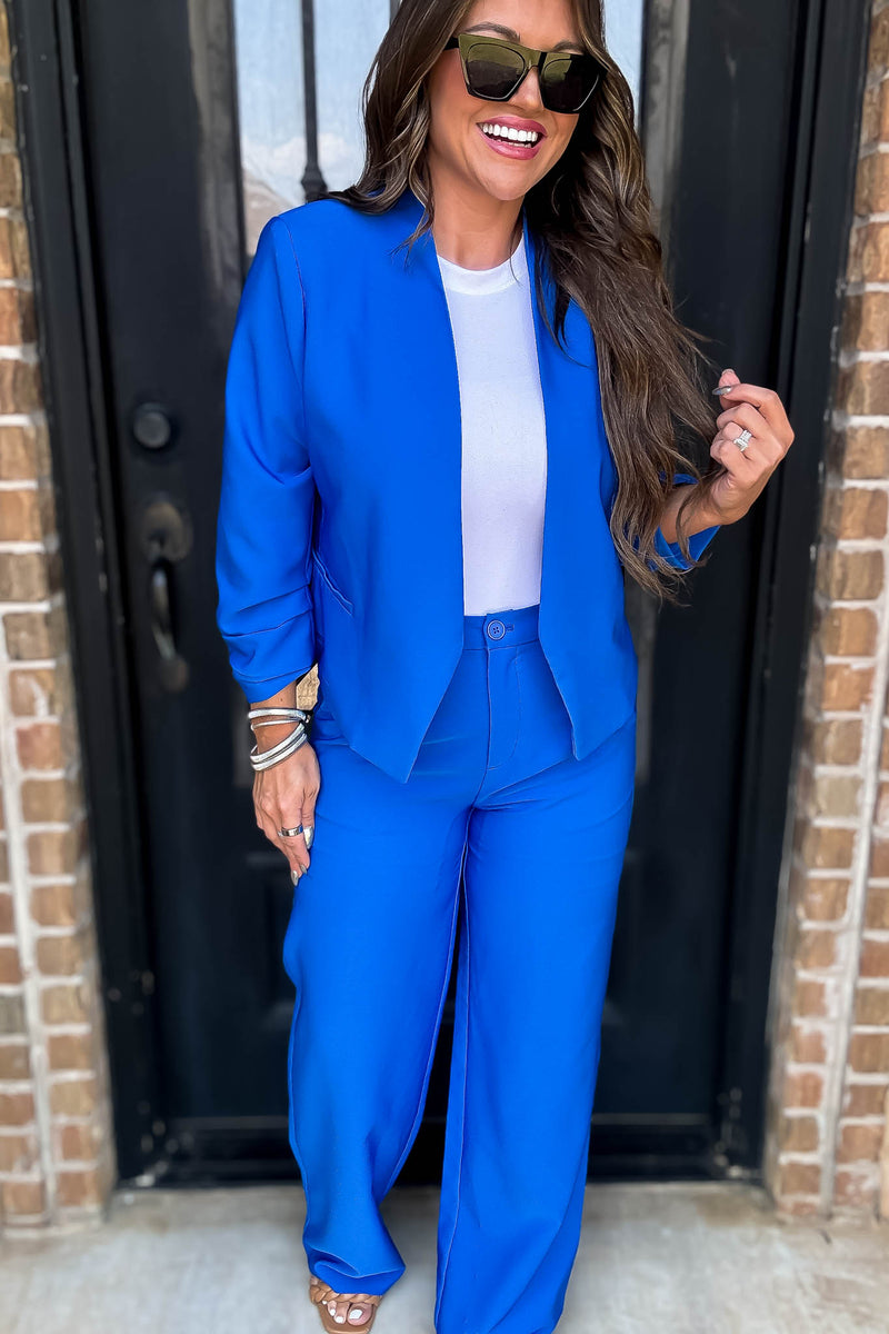 State Of Mind Azure Full-Length Vertigo Blazer Pants