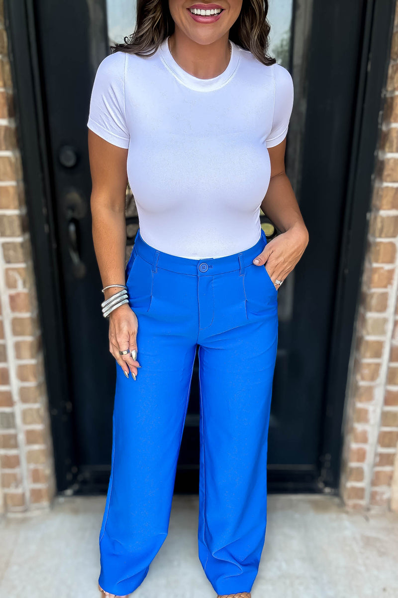 State Of Mind Azure Full-Length Vertigo Blazer Pants