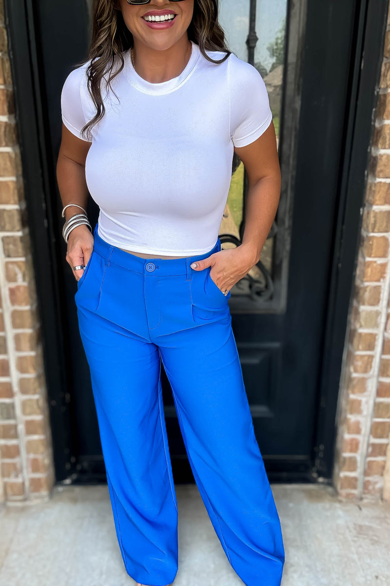 State Of Mind Azure Full-Length Vertigo Blazer Pants