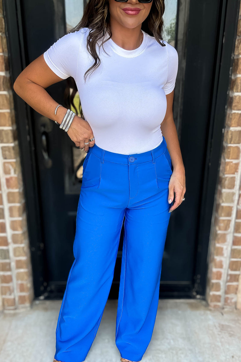 State Of Mind Azure Full-Length Vertigo Blazer Pants