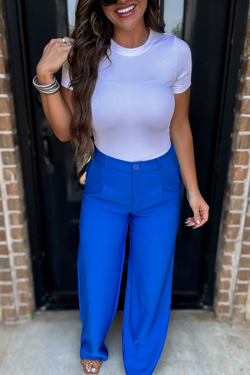 State Of Mind Azure Full-Length Vertigo Blazer Pants