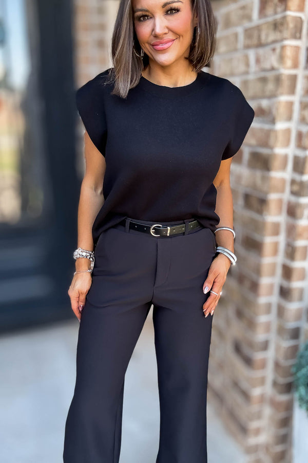 Black Viscose Sweater Vest