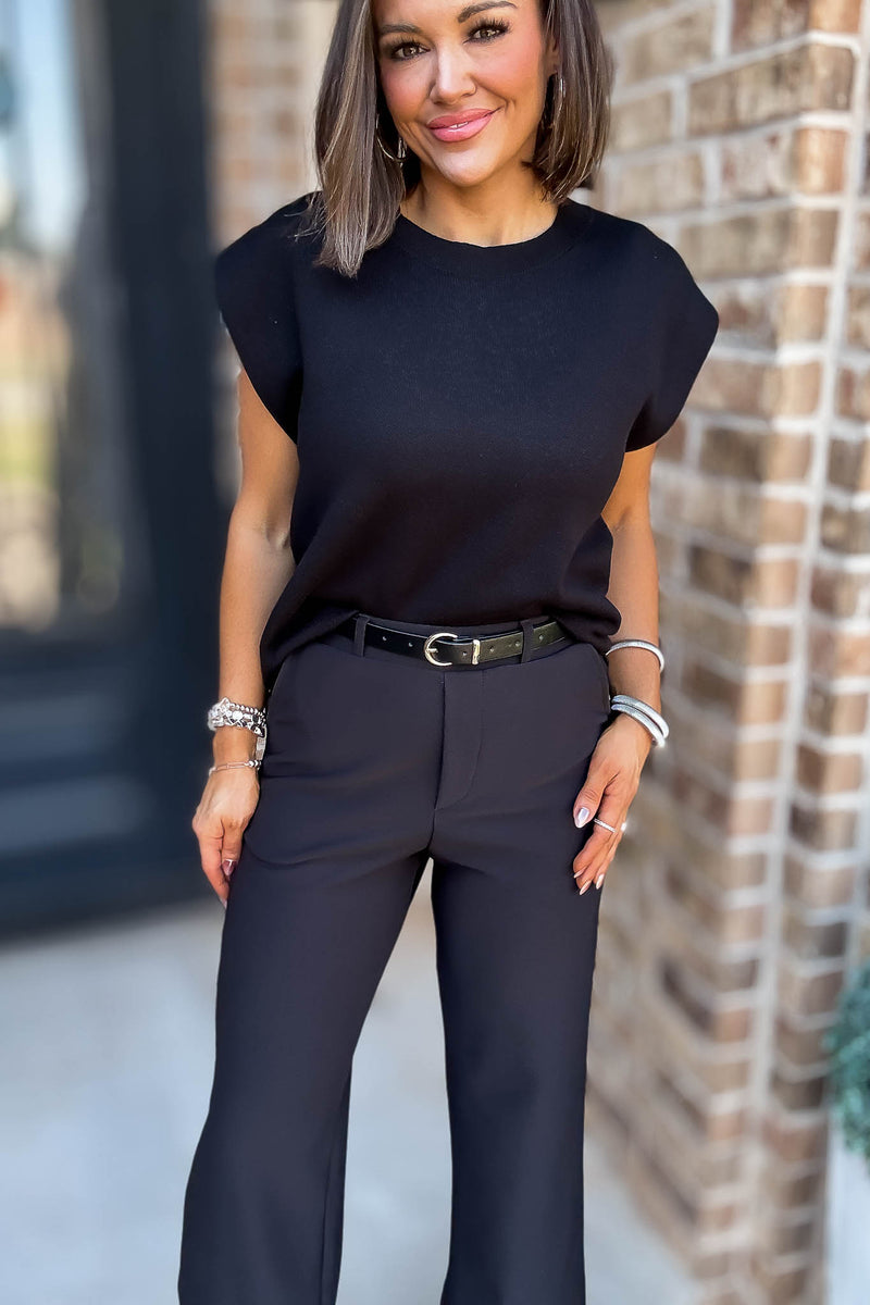 Black Viscose Sweater Vest