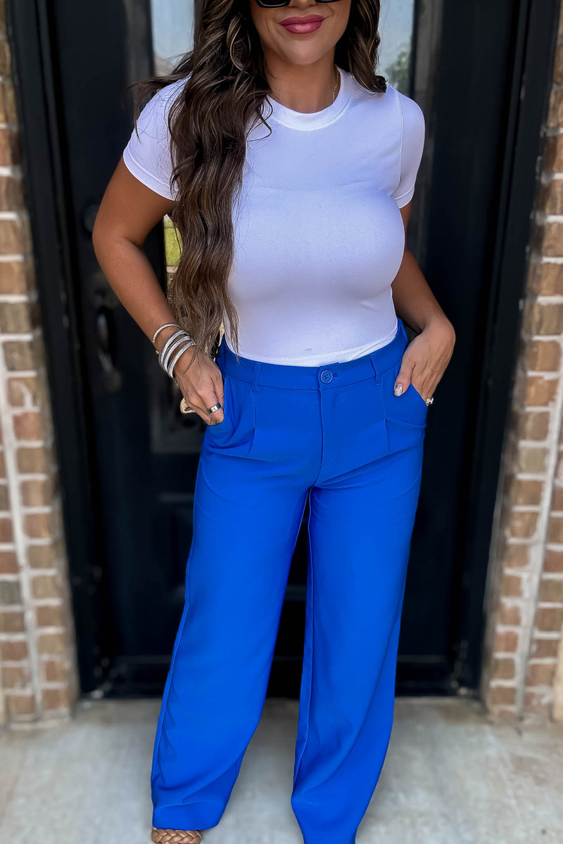 State Of Mind Azure Full-Length Vertigo Blazer Pants
