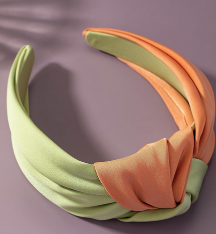 Two Tone Color Block Knotted Headband