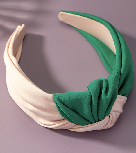 Two Tone Color Block Knotted Headband