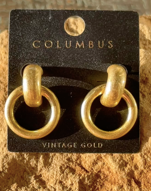 Vintage Gold Door Knocker Earrings