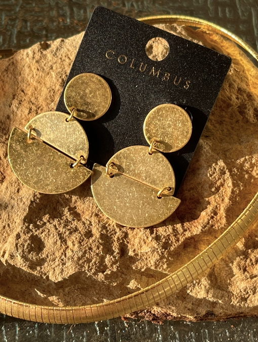 Vintage Gold Semi Circle  Earrings