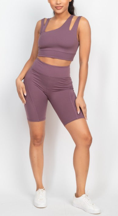 Give Me Strength Light Plum Bike Shorts