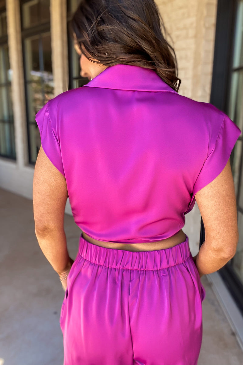 Loveliest Look Orchid Surplice Collar Top