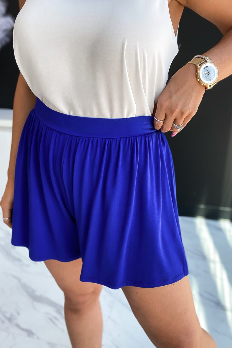 Raphaela Cobalt Blue Jersey Knit Shorts