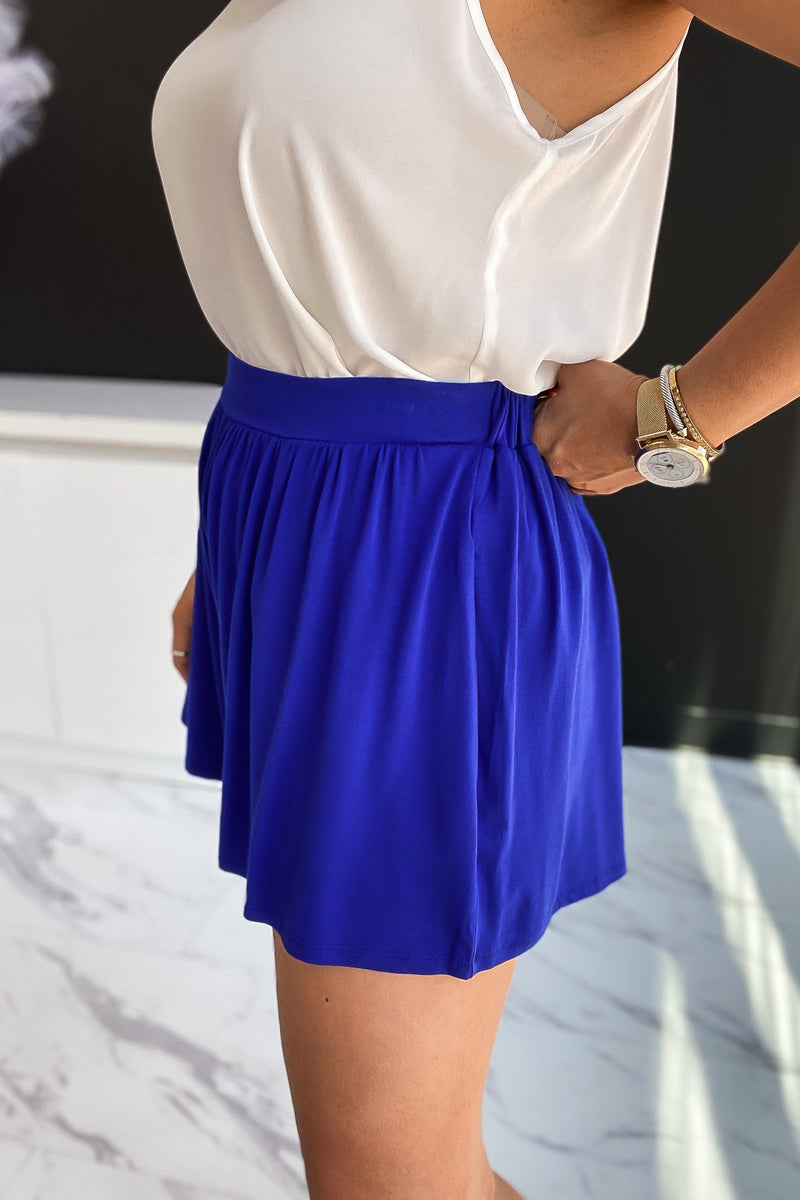 Raphaela Cobalt Blue Jersey Knit Shorts
