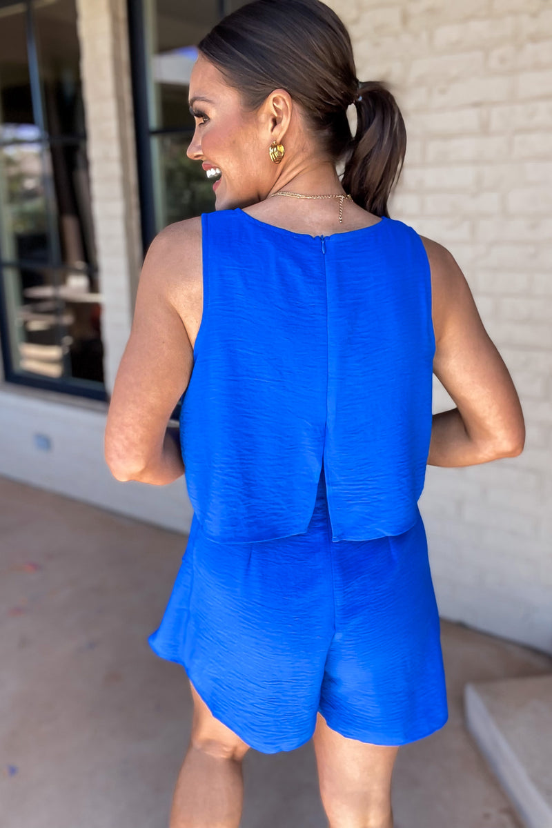 I'll Follow You Anywhere Cobalt Blue Romper