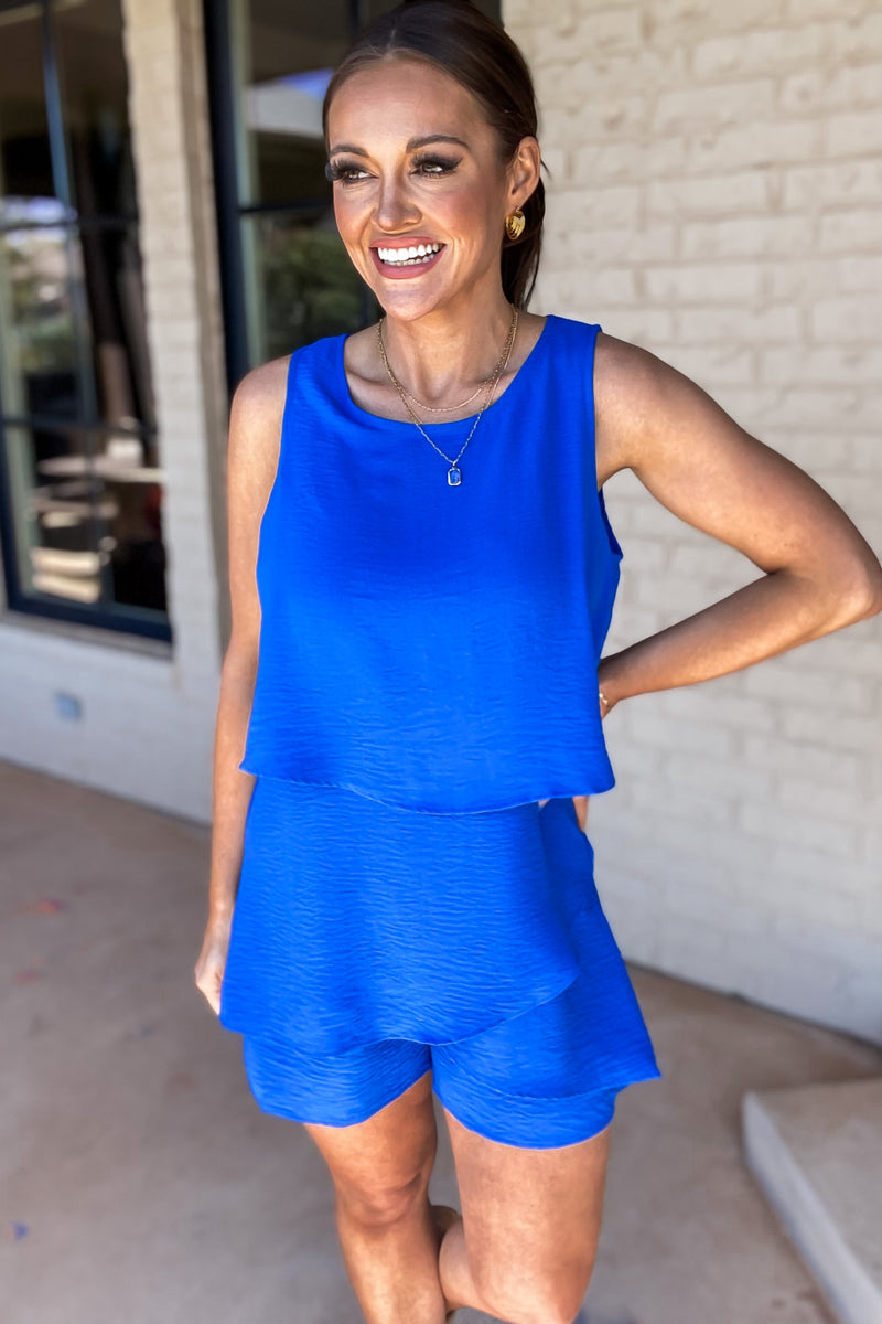 I'll Follow You Anywhere Cobalt Blue Romper