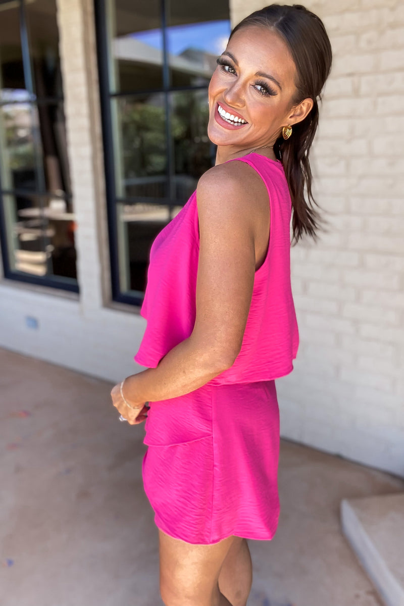 I'll Follow You Anywhere Hot Pink Romper