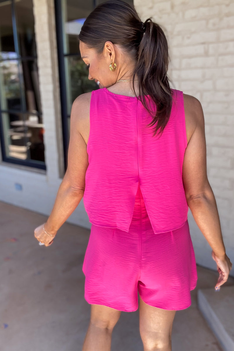 I'll Follow You Anywhere Hot Pink Romper