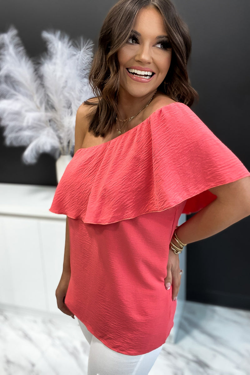 Get Glam Coral Top