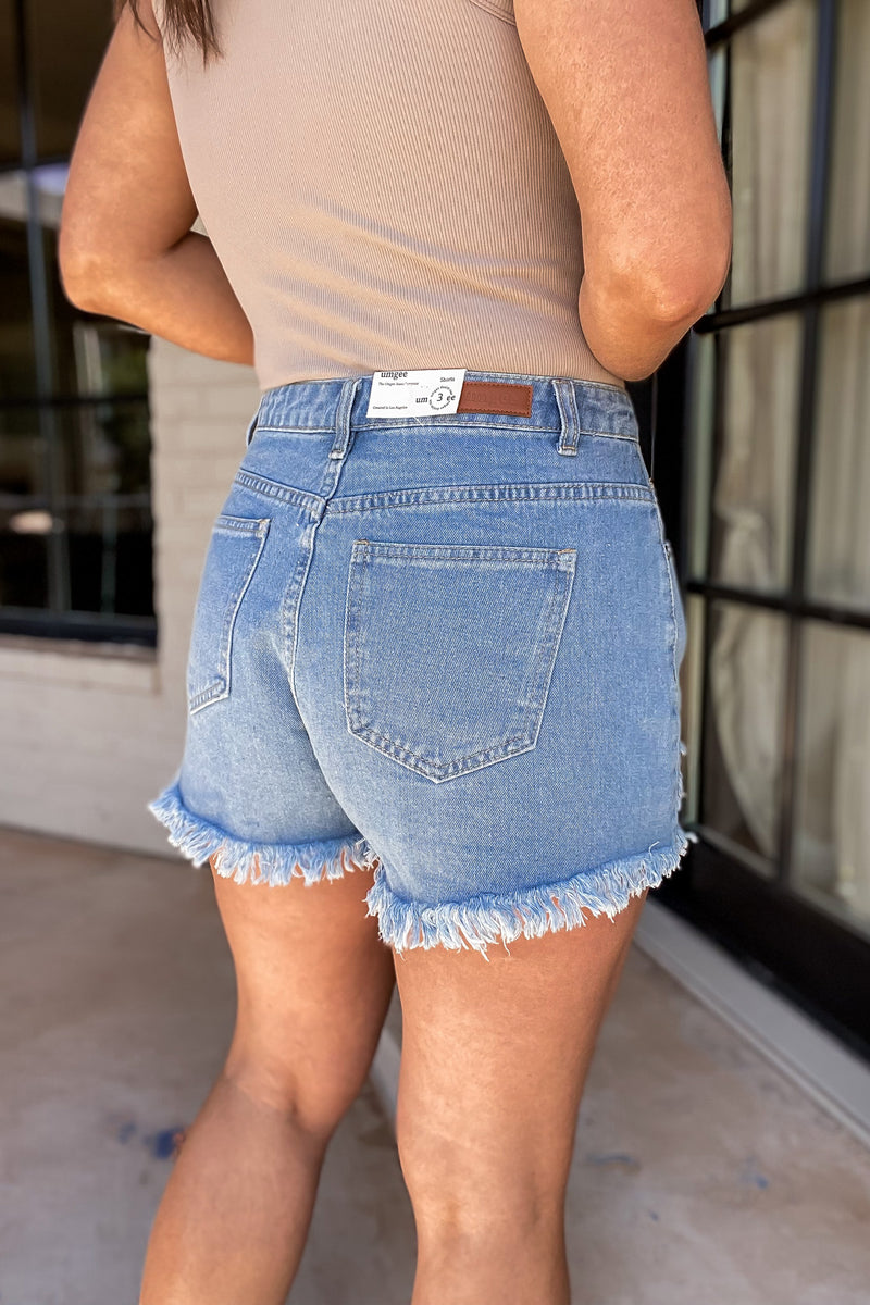 Pretty Sweet Light Wash Denim Shorts