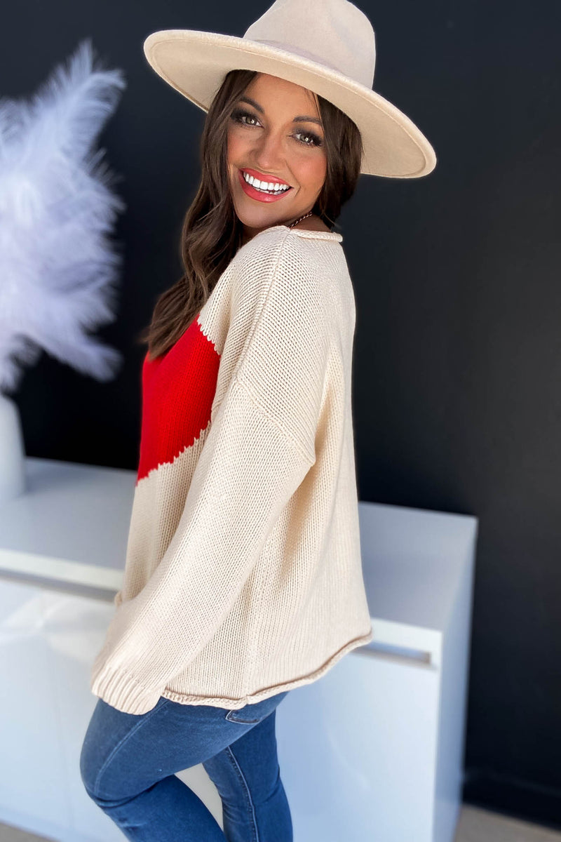 LOVE IT RED HEART SWEATER