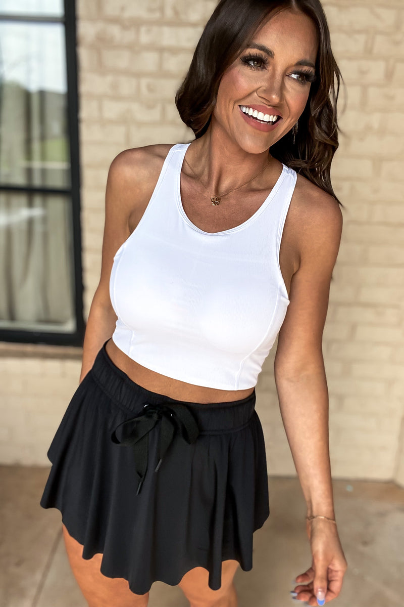 Ribbed Racerback Cropped White Active Top