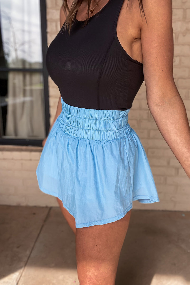 Blue Without You Light Blue High Waist Athletic Skirt