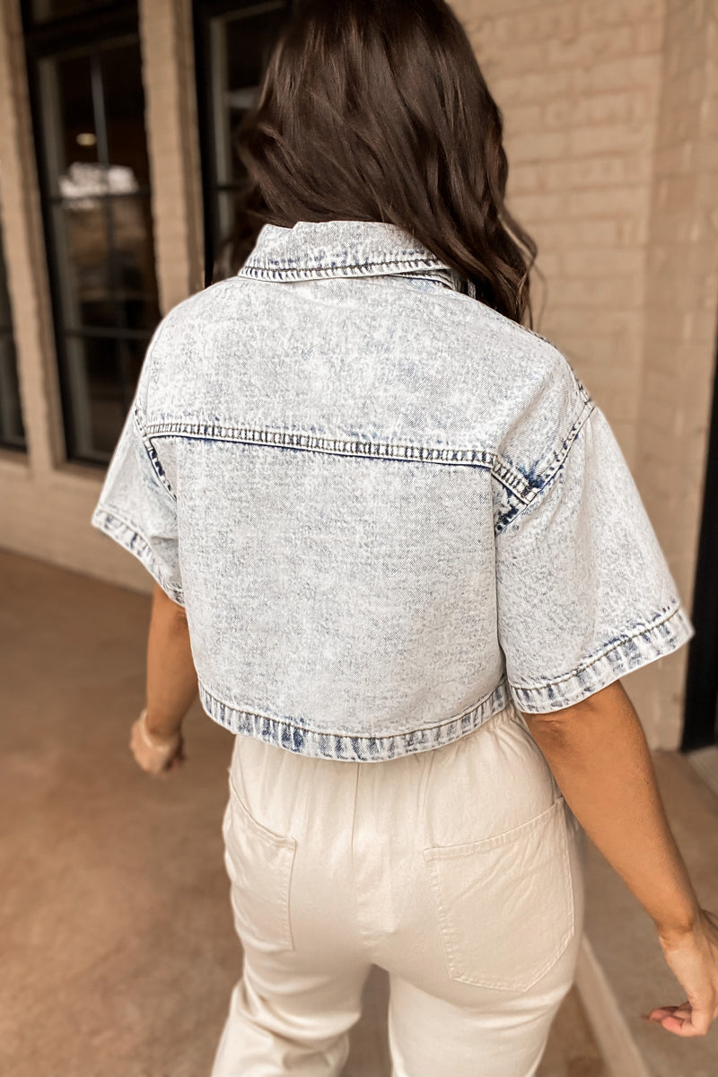 Sassy And Classy Denim Cropped Jacket