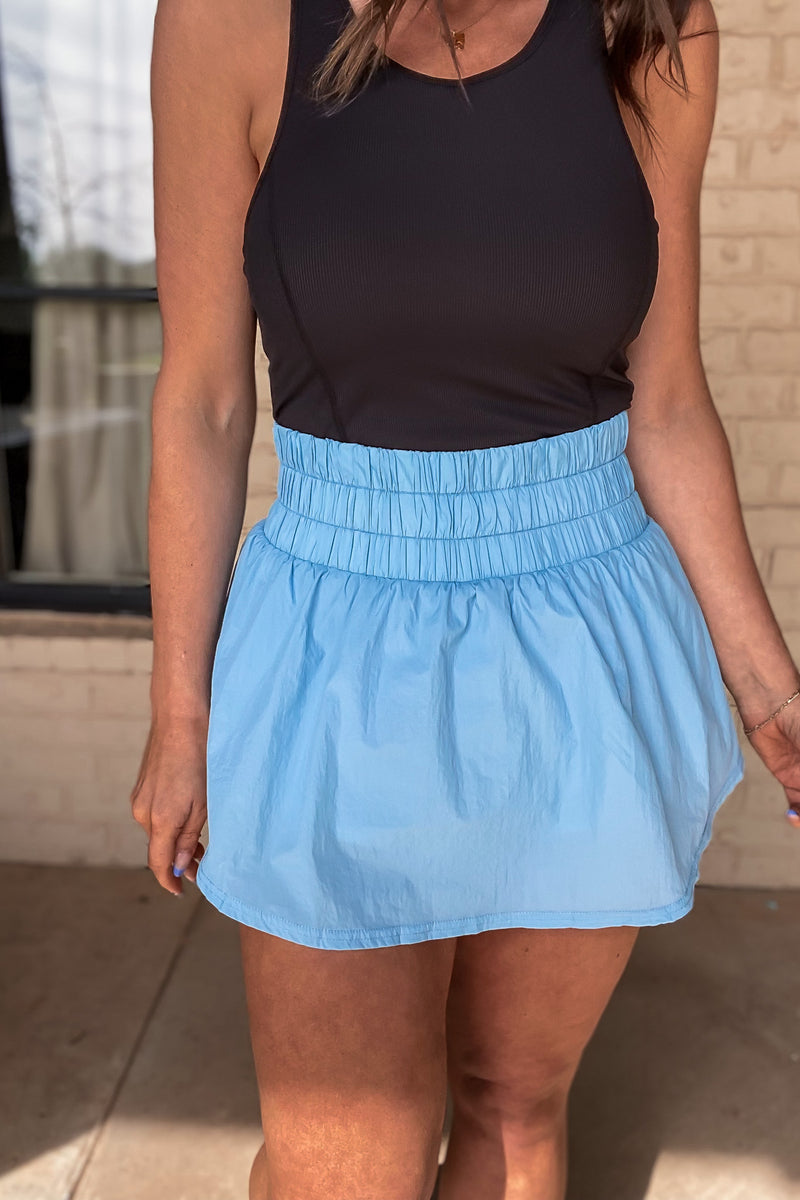 Blue Without You Light Blue High Waist Athletic Skirt