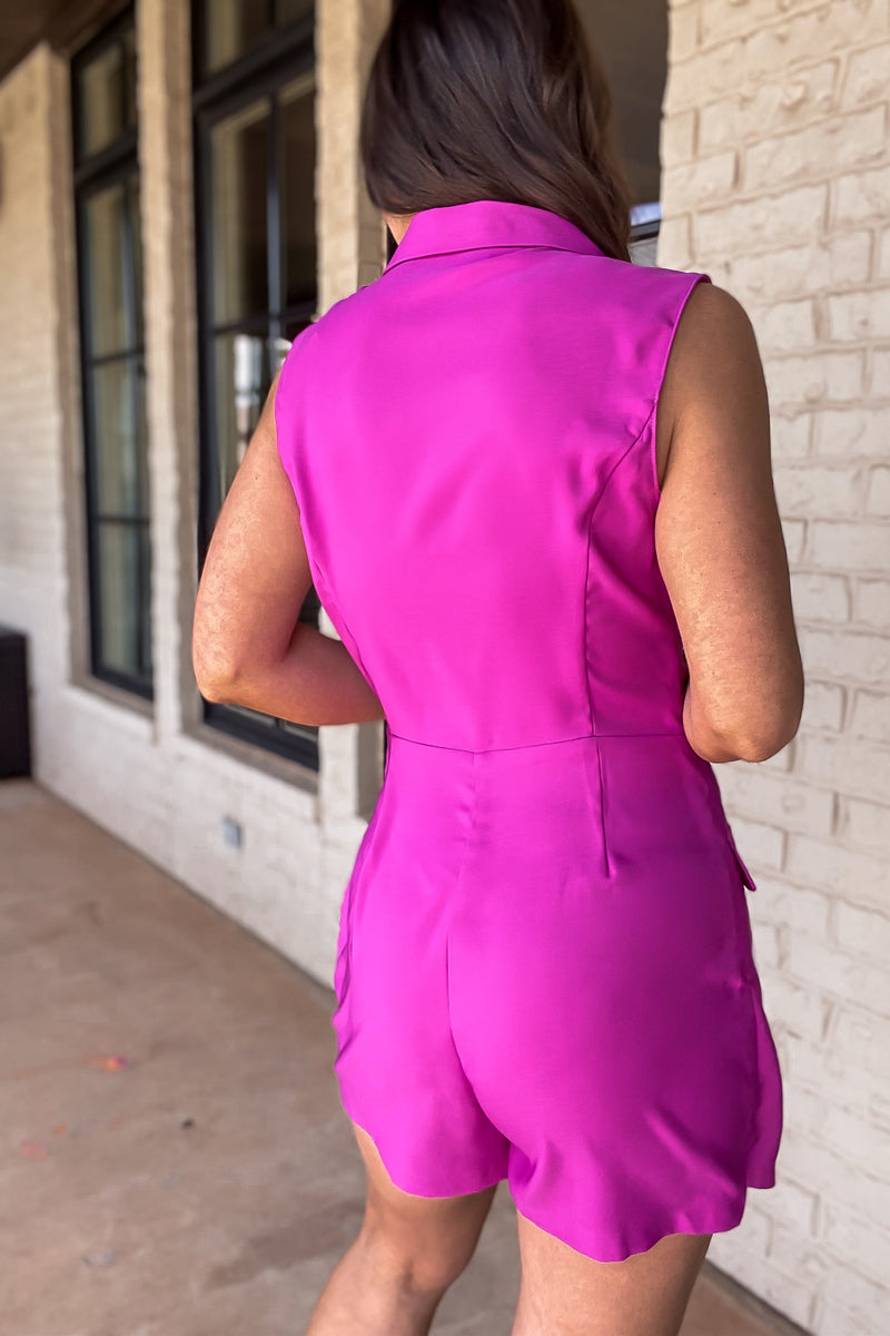 The Ultimate Feeling Orchid Sleeveless Blazer Romper