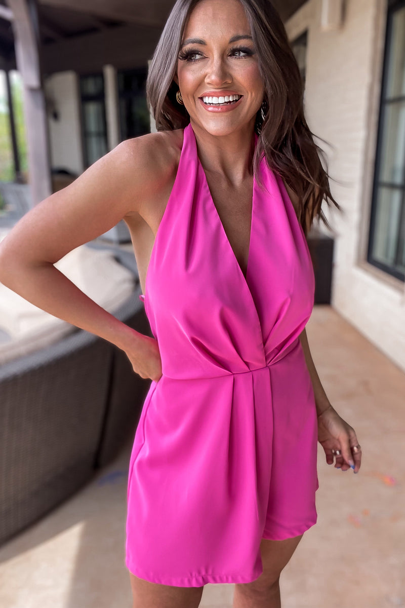 Caught Stargazing Pink Romper