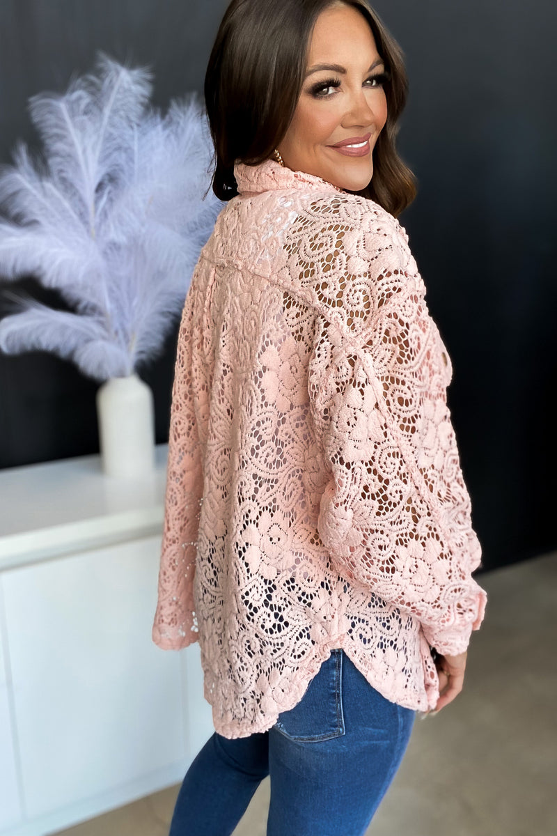Oversized Lace Blush Shacket