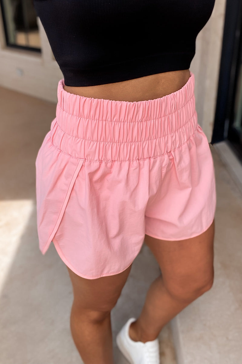 The Way Home Light Coral Dark Pink Shorts