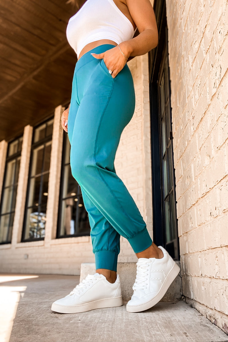 ON THE GO TEAL JOGGER
