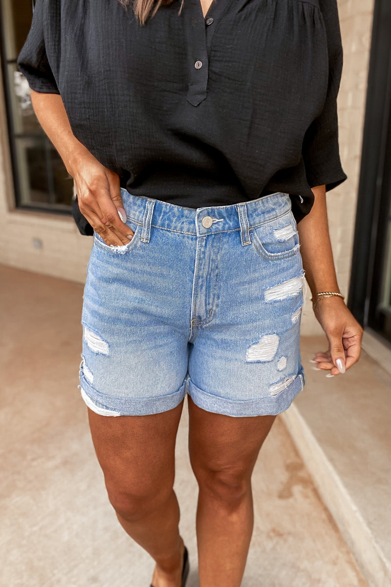 Vervet By Flying Monkey Super High Rise Cuff Short