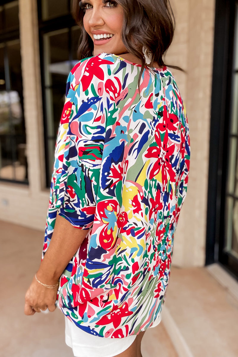 I've Got You Floral Print Oversized Boxy Top